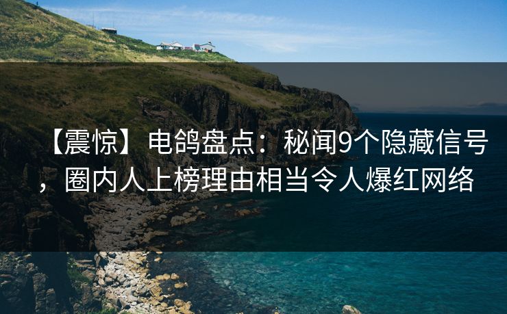 【震惊】电鸽盘点：秘闻9个隐藏信号，圈内人上榜理由相当令人爆红网络